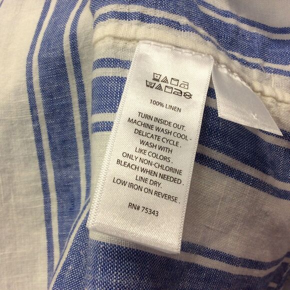 C &C California Linen Shirt Dress Women's Size 3X Blue/White Stripe Lagenlook - Picture 4 of 10